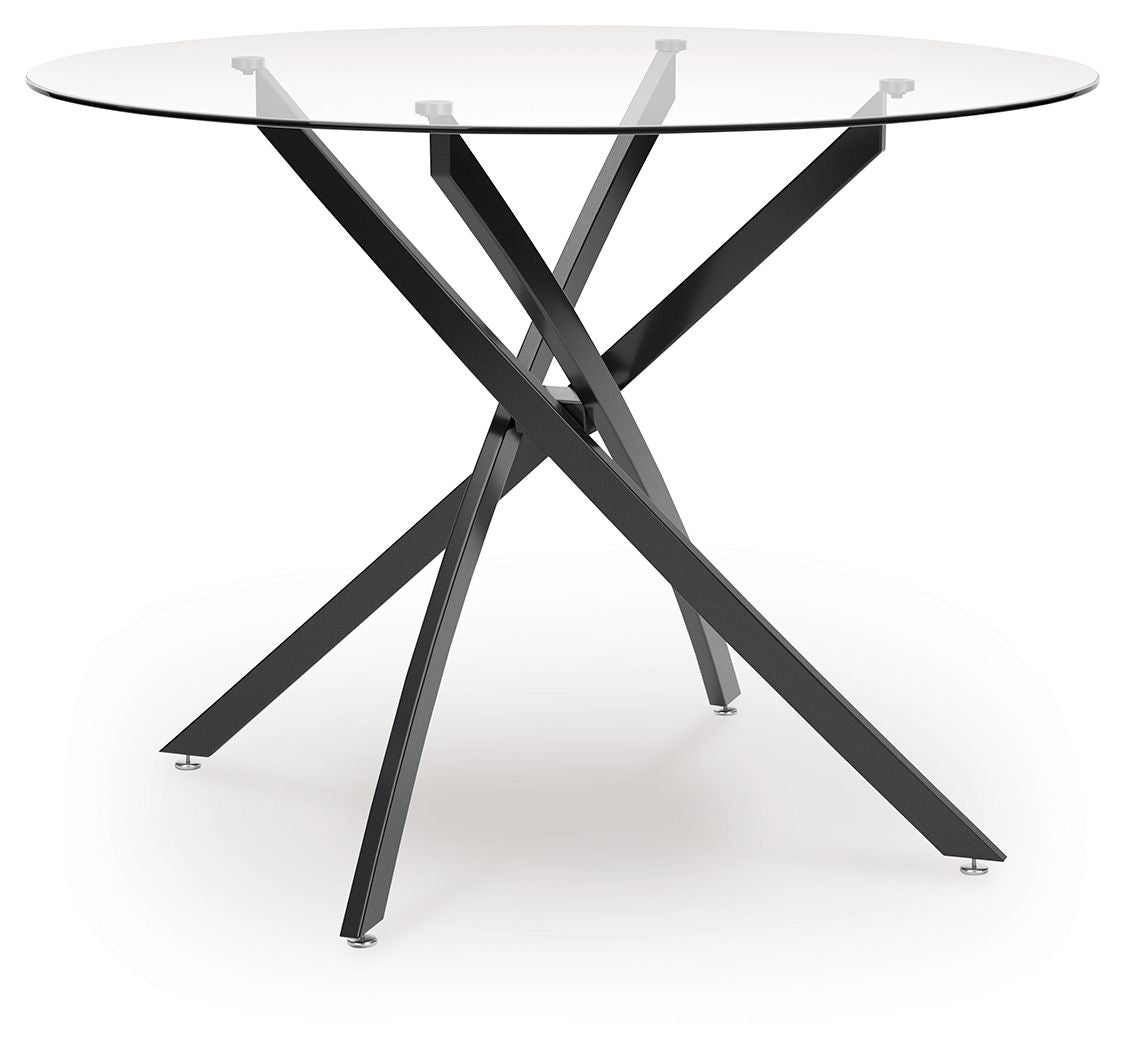 Pharwynn - Round Dining Room Table - Black by Ashley – Dining Tables