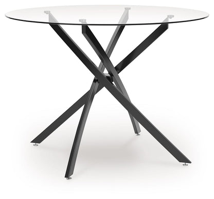Pharwynn - Round Dining Room Table - Black by Ashley – Dining Tables