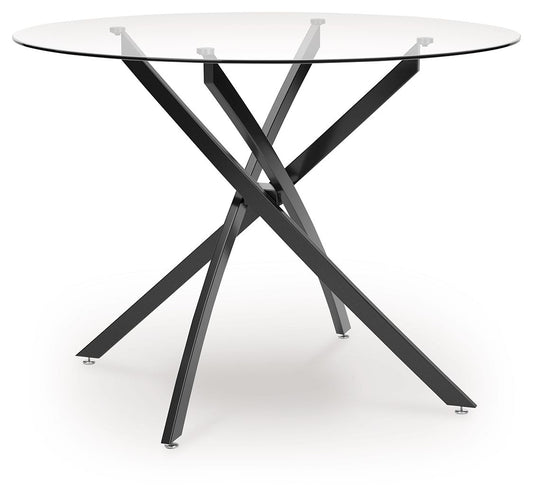 Pharwynn - Round Dining Room Table - Black by Ashley – Dining Tables