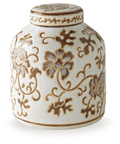 Adalham - Jar - Cream / Brown by Ashley – Vases & Jars