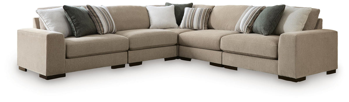 Linenhause - 5-Piece Sectional - Dune – Stationary Sectionals