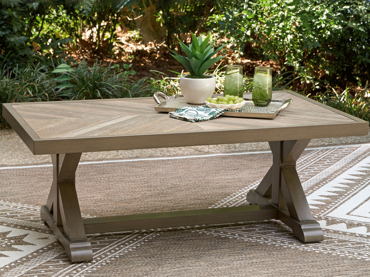 Laguna Heights - Rectangular Cocktail Table - Beige by Ashley – view 2