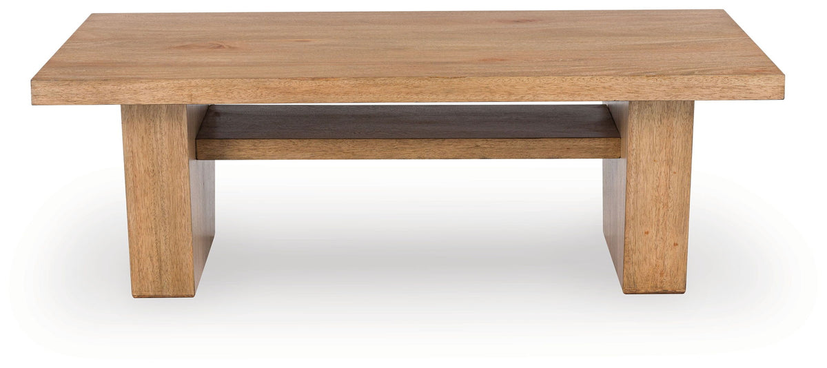 Kristiland - Rectangular Cocktail Table - Light Brown by Ashley – view 2