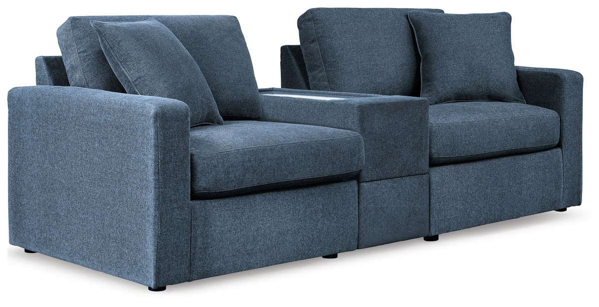 Modmax - 3-Piece Sectional Sofa With Storage Console - Fabric - Ink by Ashley – Stationary Sectionals