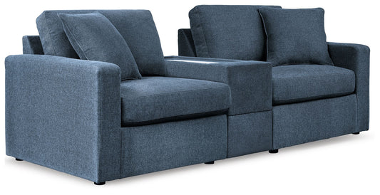 Modmax - 3-Piece Sectional Sofa With Storage Console - Fabric - Ink by Ashley – Stationary Sectionals