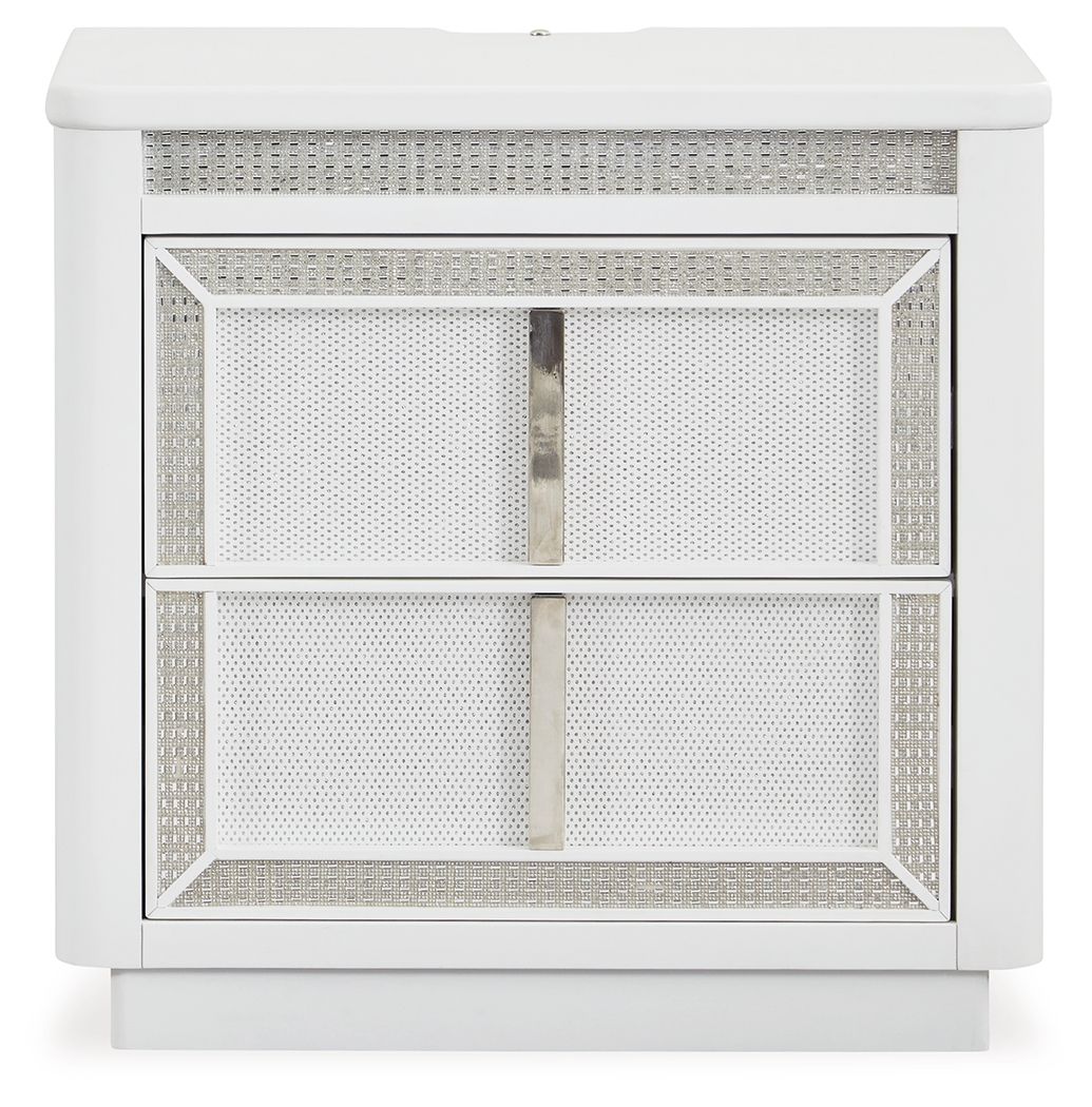 Chalanna - Two Drawer Night Stand - White by Ashley – view 2