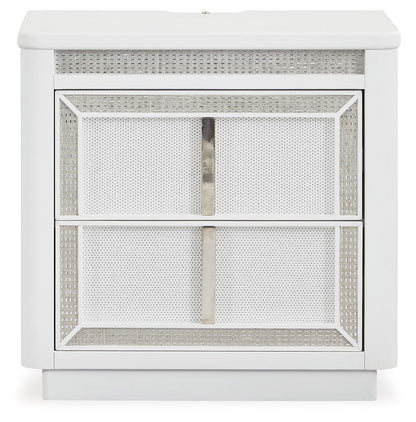 Chalanna - Two Drawer Night Stand - White by Ashley – view 2