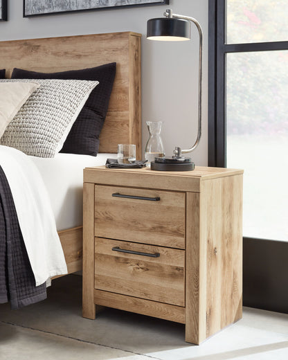 Hyanna - Two Drawer Night Stand - Tan Brown by Ashley – view 3