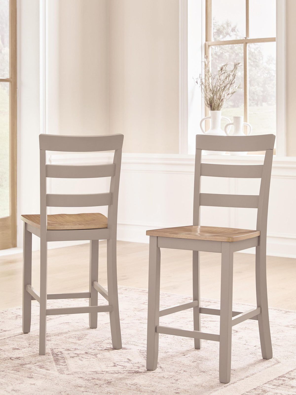 Harperfeld - Barstool (Set of 2) - Natural / Gray by Ashley – view 2