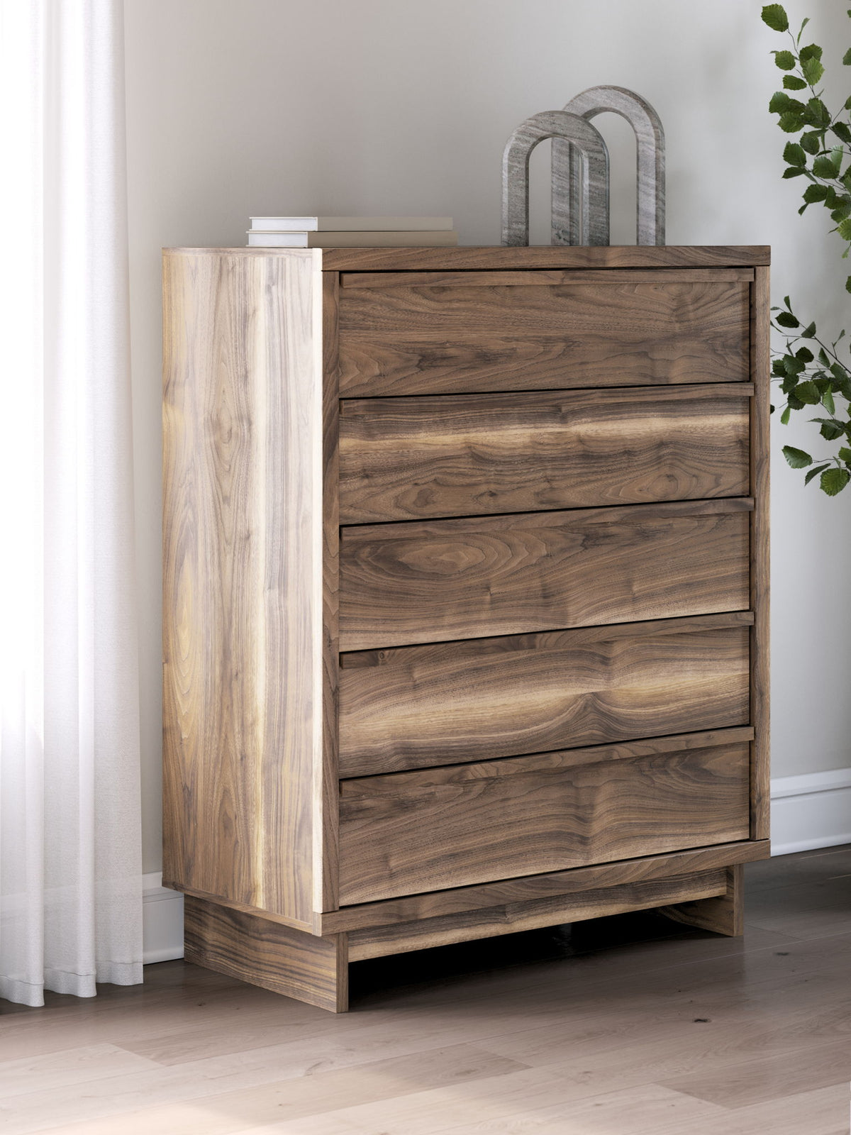 Chirason - Five Drawer Wide Chest - Brown by Ashley – view 2