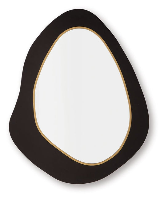 Kierlock - Accent Mirror - Black / Gold Finish by Ashley – Accent Mirrors