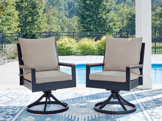 East Beach - Swivel Chair With Cushion (Set of 2) - Blue by Ashley – view 2