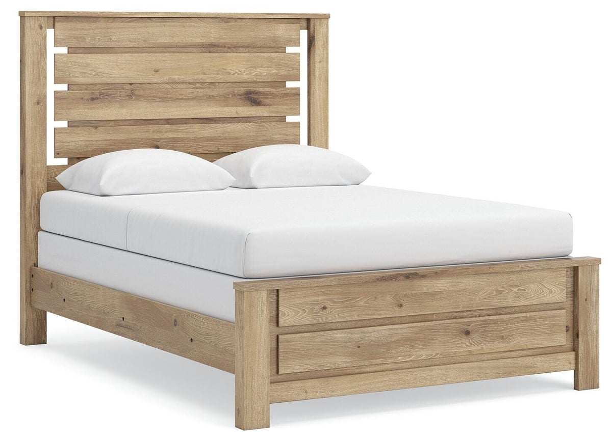 Brozmont - Queen Panel Bed - Tan – Panel Beds
