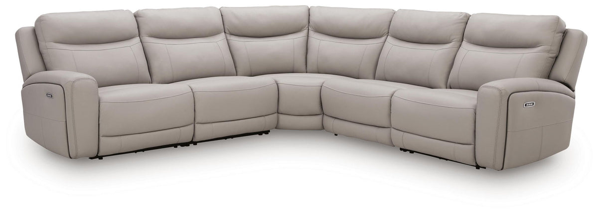 Gravier - 5-Piece Power Reclining Sectional - Gray – Reclining Sectionals