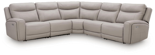 Gravier - 5-Piece Power Reclining Sectional - Gray – Reclining Sectionals