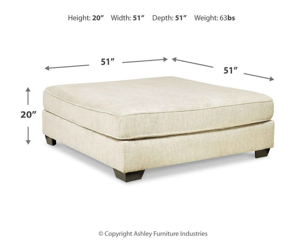 Rawcliffe - Oversized Accent Ottoman - Parchment by Ashley – view 3