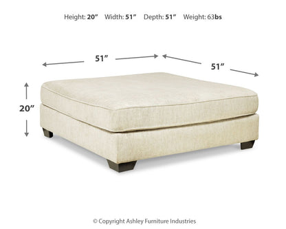 Rawcliffe - Oversized Accent Ottoman - Parchment by Ashley – view 3