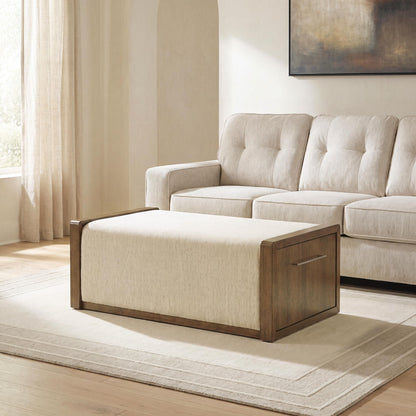Marxmore - Upholstered Ottoman With Storage - Brown by Ashley – view 2