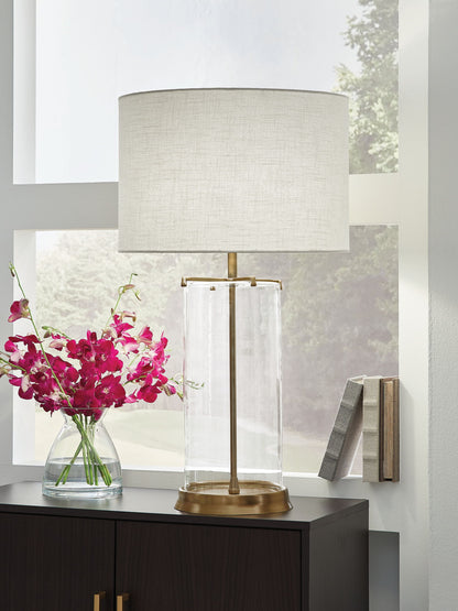 Gizeh - Glass Table Lamp - Clear / Gold Finish by Ashley – view 2