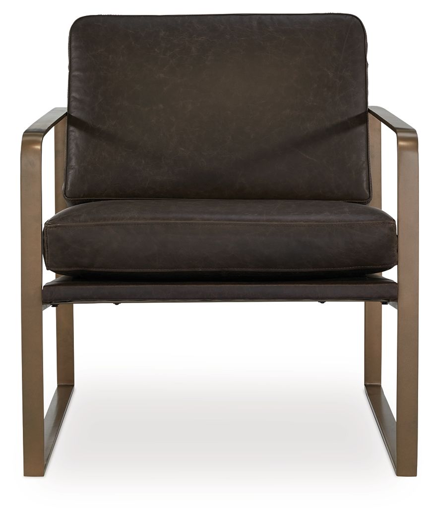 Bradett - Accent Chair - Dark Brown / Gold Finish by Ashley – view 2