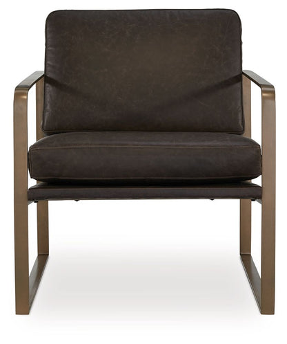 Bradett - Accent Chair - Dark Brown / Gold Finish by Ashley – view 2