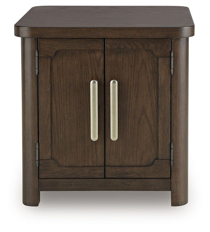 Breckington - Rectangular 2-door End Table - Dark Brown by Ashley – view 2