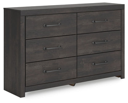 Hollivern - Six Drawer Dresser - Dark Gray by Ashley – Dressers