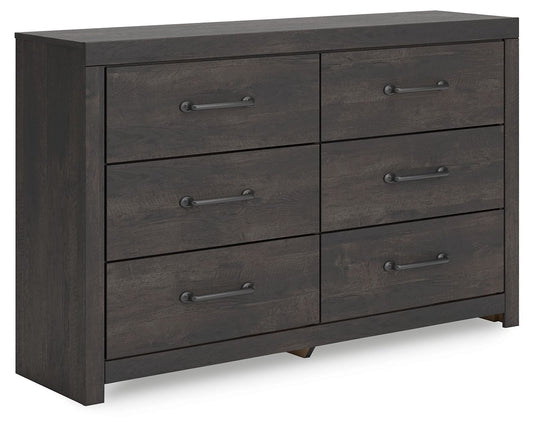 Hollivern - Six Drawer Dresser - Dark Gray by Ashley – Dressers
