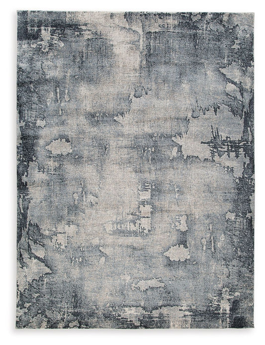 Langrich - 5' x 7' Rug - Blue / Gray / Cream