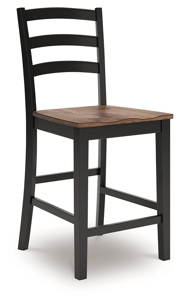 Wildenauer - Barstool (Set of 2) - Brown / Black by Ashley – view 3