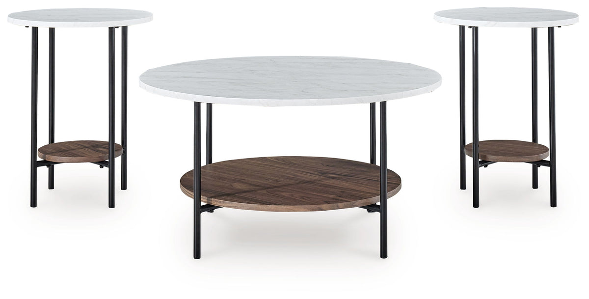 Wrenwich - Occasional Table Set (Set of 3) - Brown / Black / White by Ashley – view 2