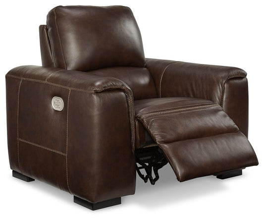 Alessandro - PWR Recliner/Adj Headrest - Walnut by Ashley – view 2