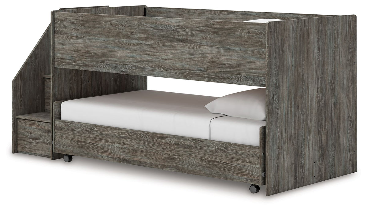 Frandern - Twin Over Twin Loft Bed - Gray by Ashley – view 2
