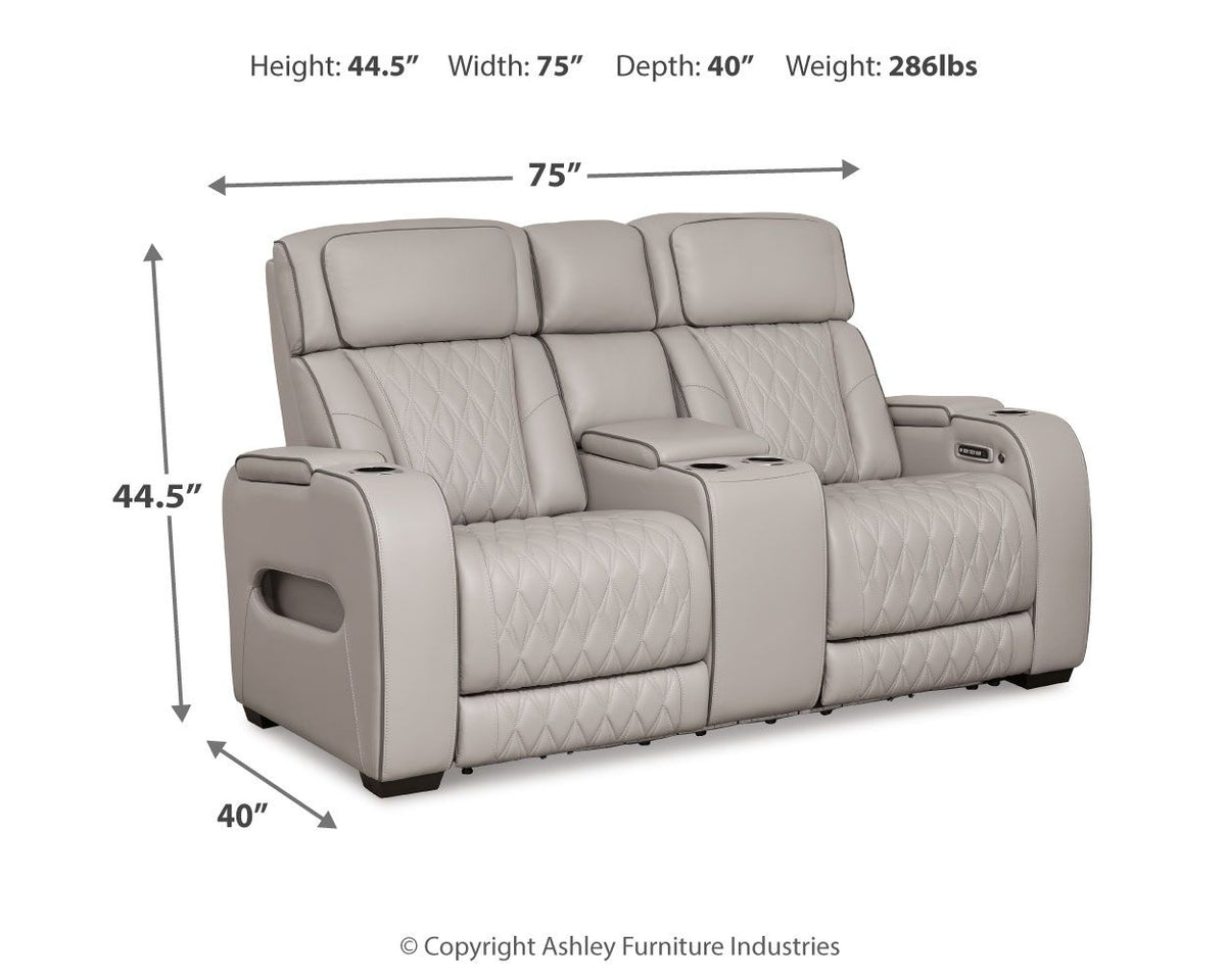 Boyington - Power Reclining Loveseat With Console/Adj Hdrst by Ashley – view 3