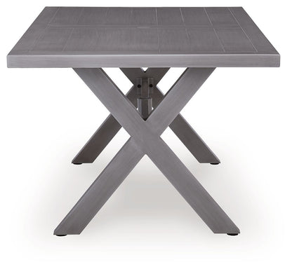 Half Moon Beach - Rectangular Dining Table With Umbrella Option - Gray by Ashley – view 2