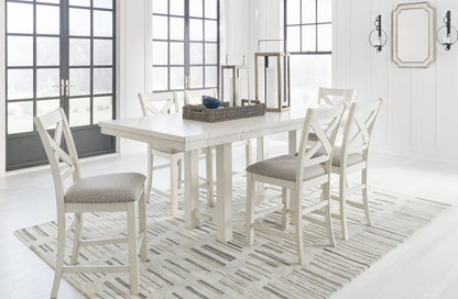 Robbinsdale - Rectangular Counter Height Dining Extension Table Set by Ashley – 7 Piece Dining Room Sets