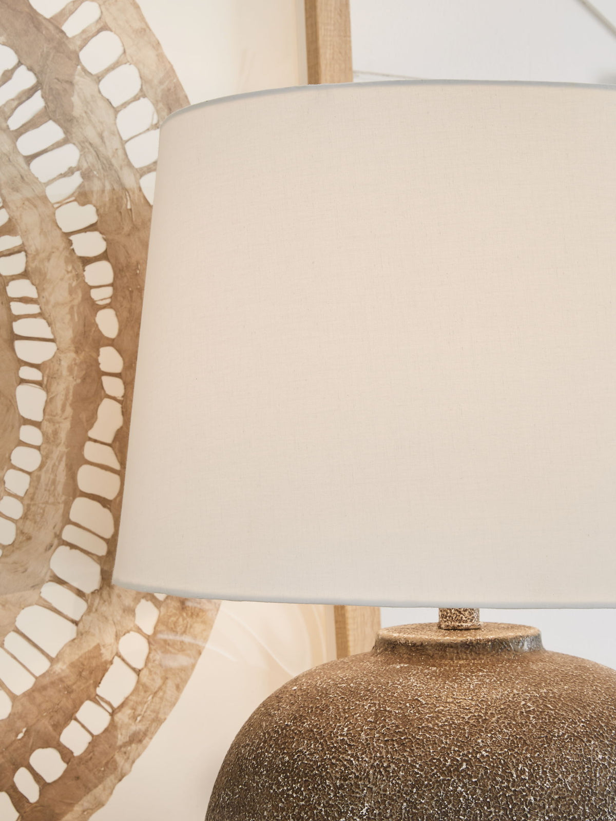 Neavesboro - Metal Table Lamp - Antique Brown / White by Ashley – view 2