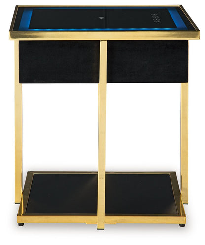 Rexwell - Accent Table With Speaker - Black / Gold Finish by Ashley – view 2
