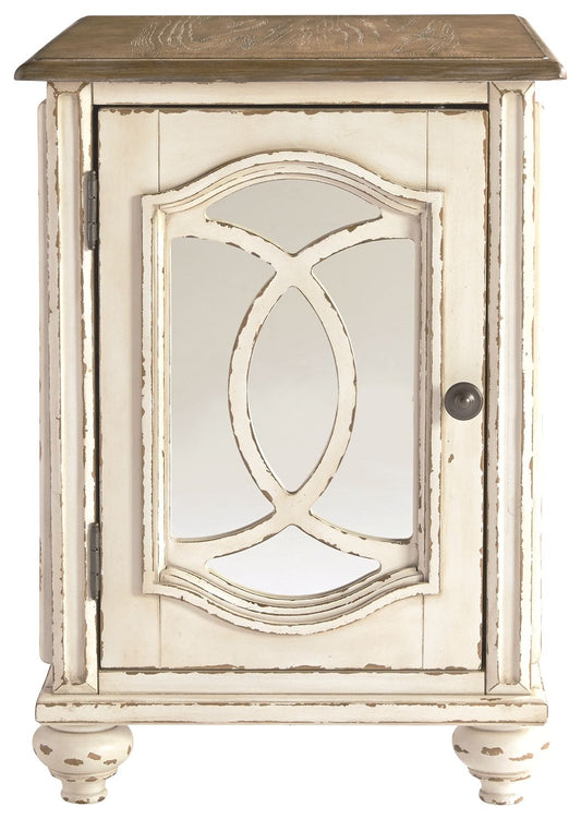 Realyn - Chair Side End Table - Insert Mirror - White / Brown by Ashley – view 2