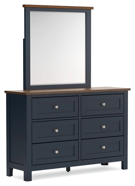 Landocken - Dresser and Mirror - Brown / Blue by Ashley – Dresser & Mirror