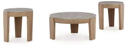 Guystone - Occasional Table Set (Set of 3) - Light Brown by Ashley – Table Sets