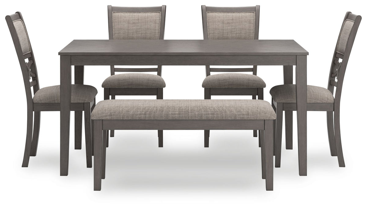 Wrenning - Dining Room Table Set (Set of 6) - Gray by Ashley – view 2