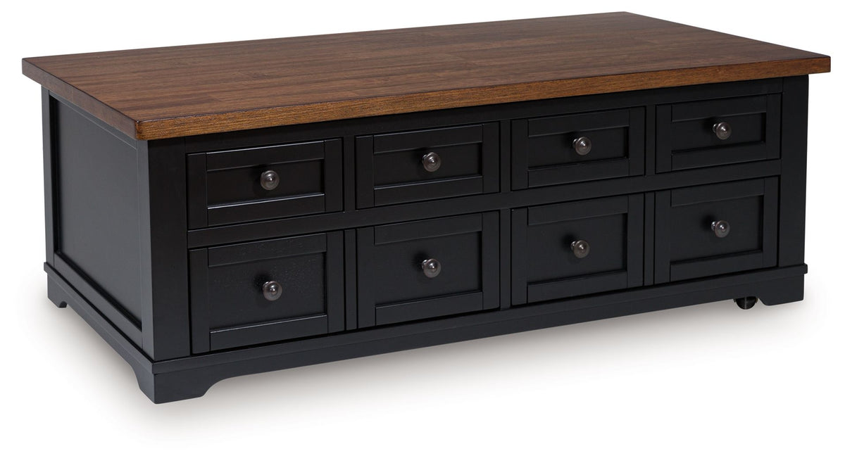 Wildenauer - Lift Top Cocktail Table - Brown / Black by Ashley – Cocktail Tables