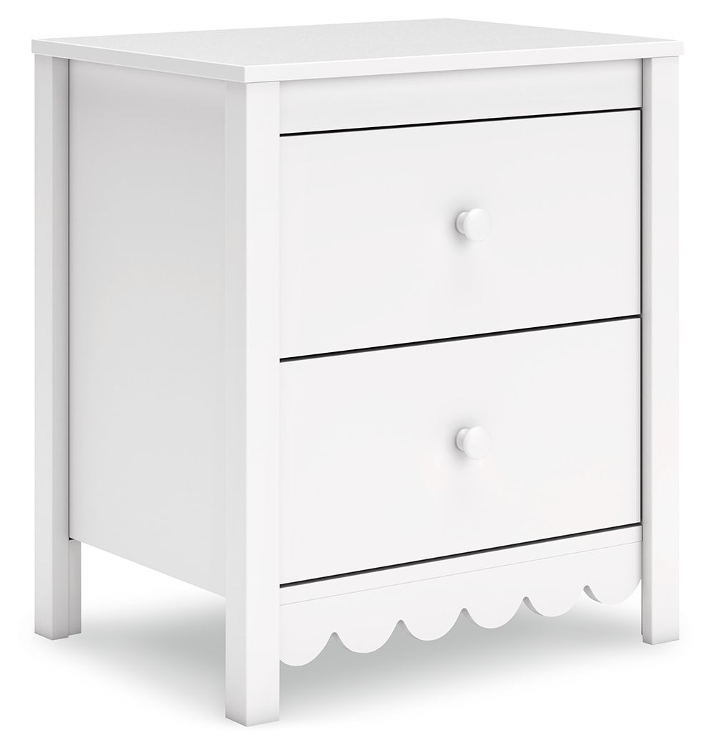 Hallityn - Two Drawer Night Stand - White by Ashley – Nightstands