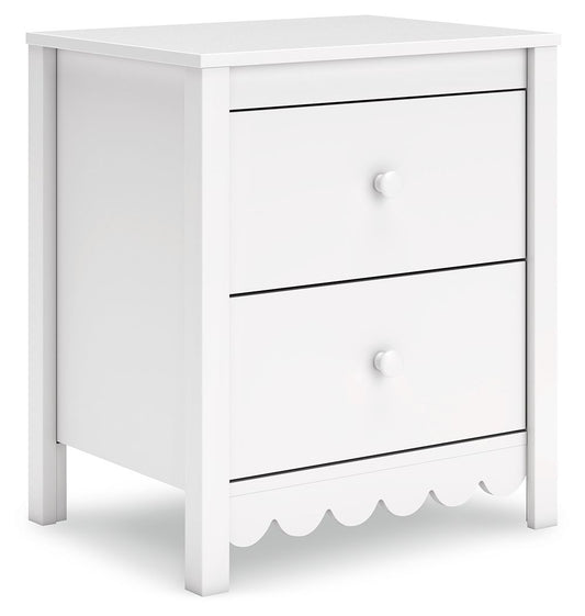 Hallityn - Two Drawer Night Stand - White by Ashley – Nightstands