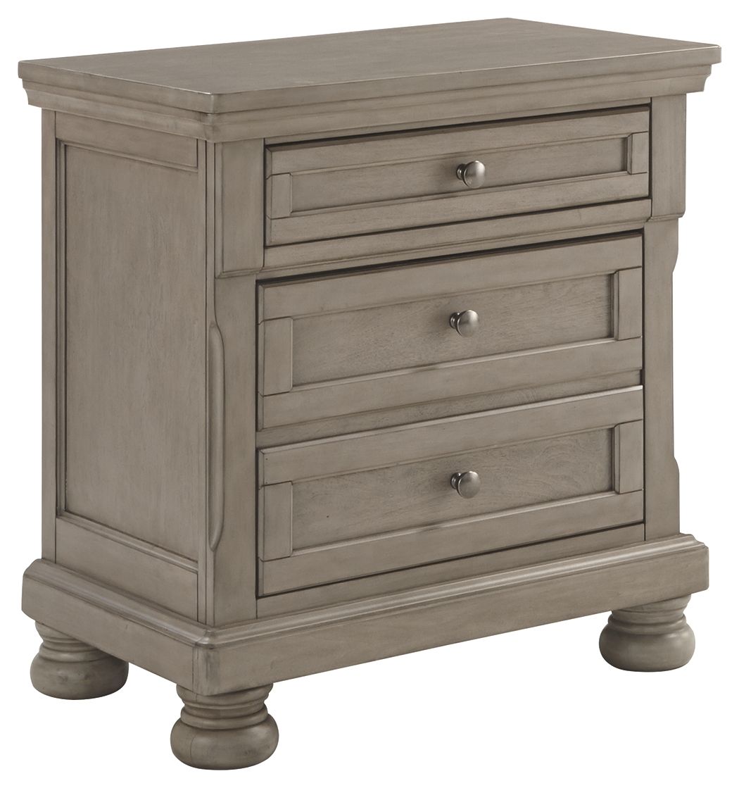Lettner - Two Drawer Night Stand - Light Gray by Ashley – Accent Nightstands