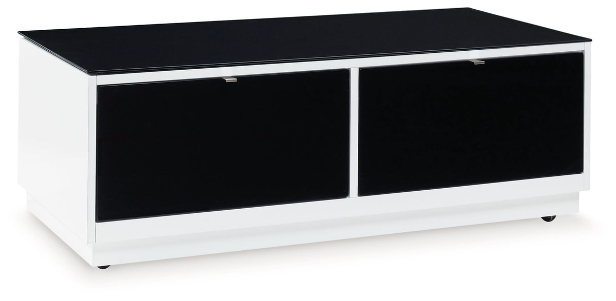 Gardoni - Rectangular Cocktail Table - White / Black by Ashley – Cocktail Tables
