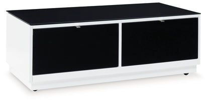Gardoni - Rectangular Cocktail Table - White / Black by Ashley – Cocktail Tables