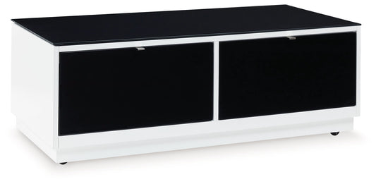 Gardoni - Rectangular Cocktail Table - White / Black by Ashley – Cocktail Tables