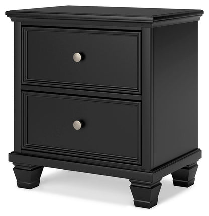 Lanolee - Two Drawer Nightstand - Black by Ashley – view 2